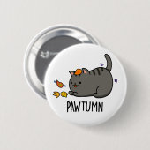 Badge Rond 5 Cm Pawtume mignon Automne Kitty Cat Pun (Devant & derrière)