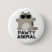Badge Rond 5 Cm Pawty Animal Funny Party Chat Pun (Devant)