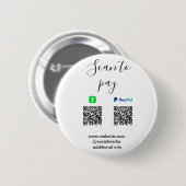 Badge Rond 5 Cm Paypal Cashapp scan pour payer QR ajouter le nom d (Devant & derrière)