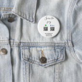 Badge Rond 5 Cm Paypal Cashapp scan pour payer QR ajouter le nom d (En situation)