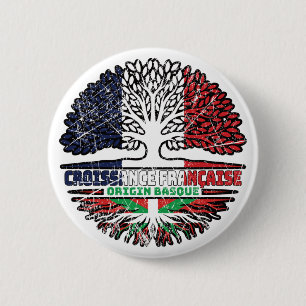 Badge Rond 5 Cm Pays basque Basque France Arbre Racines