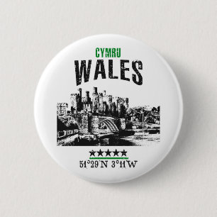 Badge Rond 5 Cm Pays de Galles