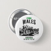 Badge Rond 5 Cm Pays de Galles (Devant & derrière)