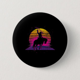 Badge Rond 5 Cm Pays Horseck équitation Western Retro Vaporwave Va