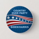 Badge Rond 5 Cm Pays sur le parti Biden Harris (Devant)
