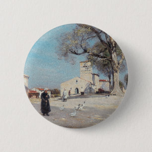 Badge Rond 5 Cm Paysage breton Architecture de village