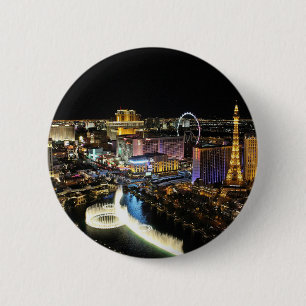 Badge Rond 5 Cm Paysage de Las Vegas
