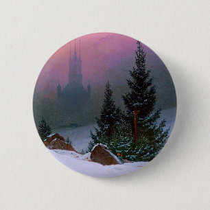 Badge Rond 5 Cm Paysage d'hiver Caspar David Friedrich