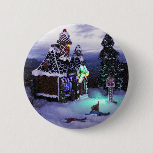 Badge Rond 5 Cm Paysage enneigé de conte de fées 2020