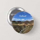 Badge Rond 5 Cm Paysage islandais (Devant & derrière)
