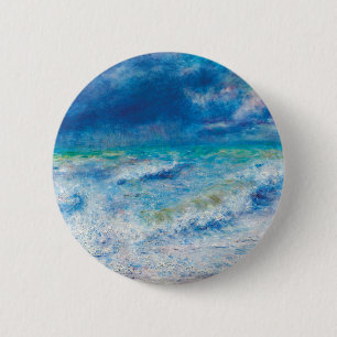 Badge Rond 5 Cm Paysage marin (1897) par Pierre-Auguste Renoir