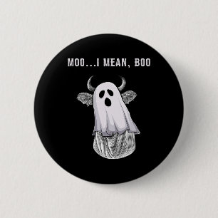 Badge Rond 5 Cm Paysan De Vache Effrayant Halloween Ghost Funny Mo