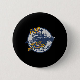 Badge Rond 5 Cm Pbr Patrol Bateau Rivière Brown Eau Vietnam Vétéri