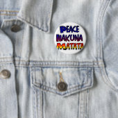 Badge Rond 5 Cm Peace Hakuna Matata Gradient Art (En situation)