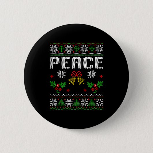 Badge Rond 5 Cm Peace I Come In Peace Couple Matching Ugly Christm (Devant)