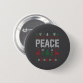 Badge Rond 5 Cm Peace I Come In Peace Couple Matching Ugly Christm (Devant & derrière)