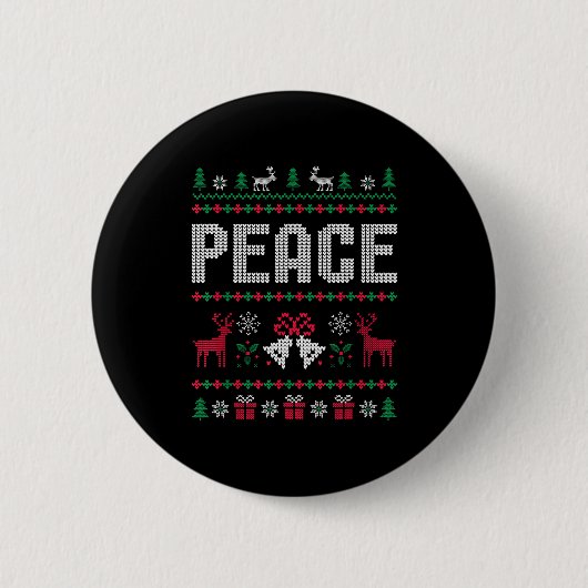 Badge Rond 5 Cm Peace I Come In Peace Matching Couple Ugly Merry C (Devant)