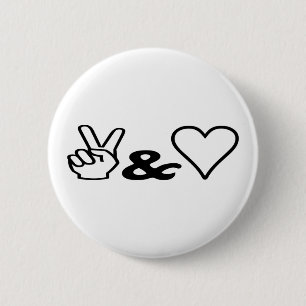 Badge Rond 5 Cm Peace & Love