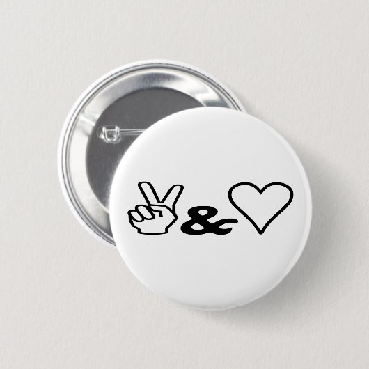 Badge Rond 5 Cm Peace & Love (Devant & derrière)