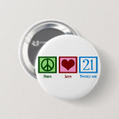 Badge Rond 5 Cm Peace Love 21 (Devant & derrière)