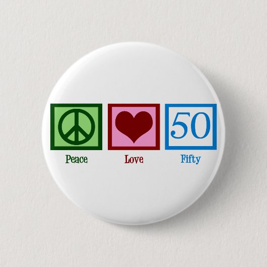 Badge Rond 5 Cm Peace Love 50 (Devant)