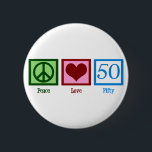 Badge Rond 5 Cm Peace Love 50<br><div class="desc">Un joli cadeau du cinquantième anniversaire.</div>