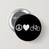 Badge Rond 5 Cm Peace Love and Bicycles (Devant & derrière)