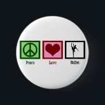 Badge Rond 5 Cm Peace Love Ballet<br><div class="desc">Ce joli et élégant ballerine twirling en pointe dans un tutu fait un grand cadeau pour la fille dans votre vie qui aime le ballet.</div>