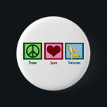 Badge Rond 5 Cm Peace Love Bananas<br><div class="desc">J'adore manger des fruits,  surtout des bananes jaunes délicieuses.</div>