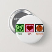 Badge Rond 5 Cm Peace Love Basket (Devant & derrière)