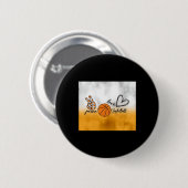 Badge Rond 5 Cm Peace Love Basket (Devant & derrière)