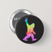Badge Rond 5 Cm Peace Love Bigfoot   (Devant & derrière)
