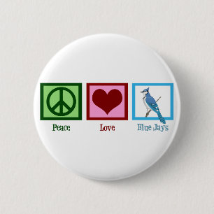 Badge Rond 5 Cm Peace Love Blue Jays