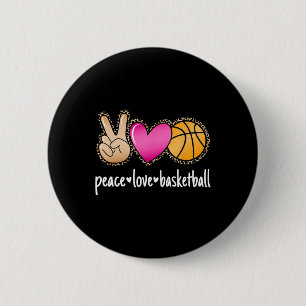 Badge Rond 5 Cm Peace Love Bysketbyll Empreinte de léopard Girls W