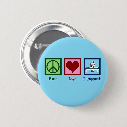 Badge Rond 5 Cm Peace Love Chiropractic - Cute Chiropractor (Devant & derrière)