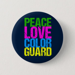 Badge Rond 5 Cm Peace Love Color Guard
