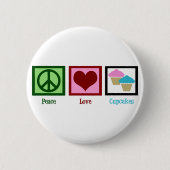 Badge Rond 5 Cm Peace Love Cupcakes (Devant)