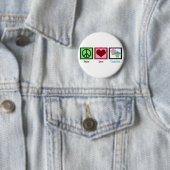 Badge Rond 5 Cm Peace Love Cupcakes (En situation)
