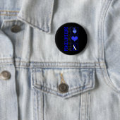 Badge Rond 5 Cm Peace Love Cure Alopecia Awareness Ribbon Warrior (En situation)