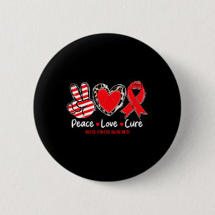 Badge Rond 5 Cm Peace Love Cure Blood Cancer Awareness Support 1