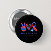 Badge Rond 5 Cm Peace Love Cure Noonan Syndrome Sensibilisation (Devant & derrière)