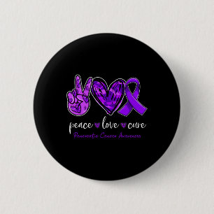 Badge Rond 5 Cm Peace love cure Pancreatic Cancer Awareness mois