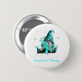 Badge Rond 5 Cm Peace Love Cure Turquoise AOTA Professionnel (Devant & derrière)