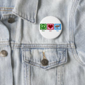 Badge Rond 5 Cm Peace Love Emu (En situation)