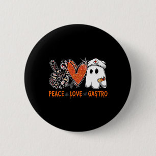 Badge Rond 5 Cm Peace Love Gastro Ghost Infirmière Gastroentérolog