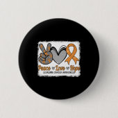 Badge Rond 5 Cm Peace Love Hope Leukemia Sensibilisation Mois Guer (Devant)