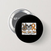 Badge Rond 5 Cm Peace Love Hope Leukemia Sensibilisation Mois Guer (Devant & derrière)