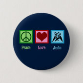 Badge Rond 5 Cm Peace Love Judo (Devant)