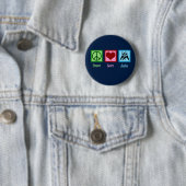 Badge Rond 5 Cm Peace Love Judo (En situation)