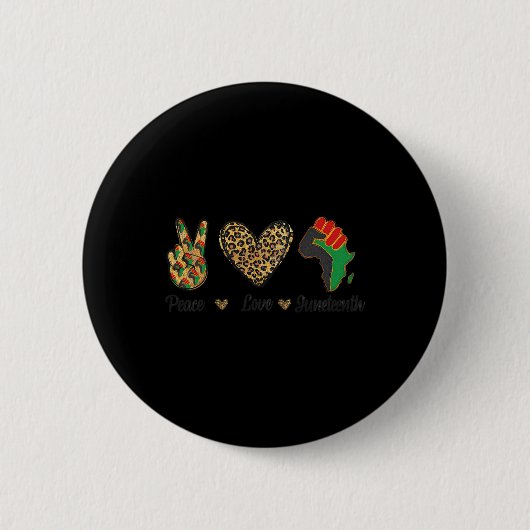Badge Rond 5 Cm Peace Love Junetdix Black Pride Independence Day (Devant)